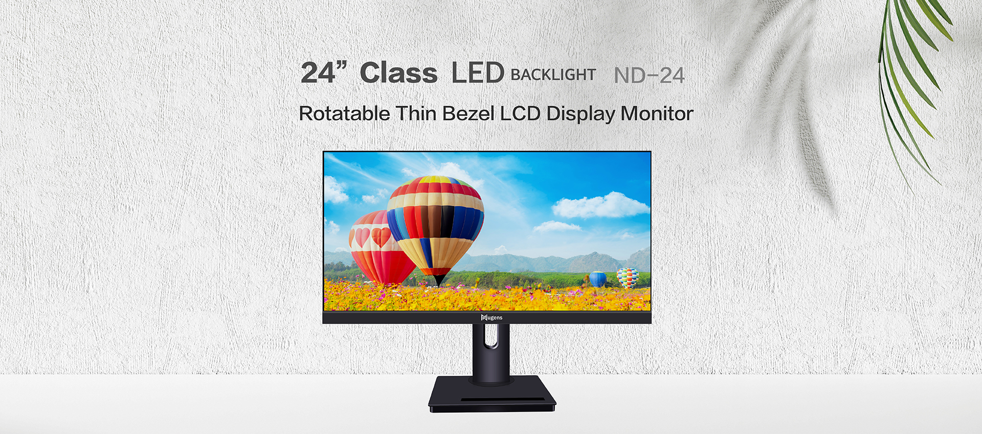 24” Class Rotatable Thin Bezel LCD Display Monitor Banner-Desktop