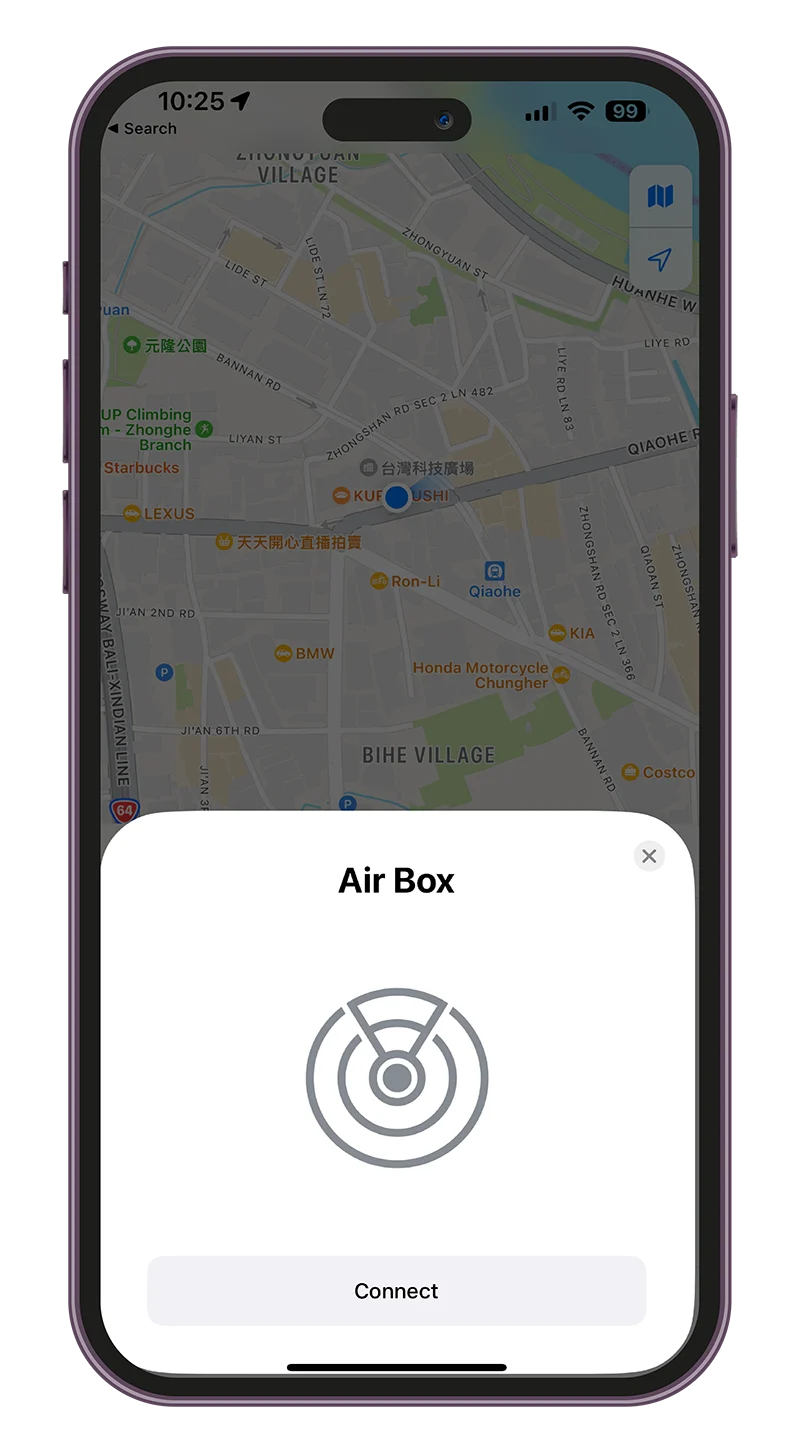 Apple Find My App-連接AirBox