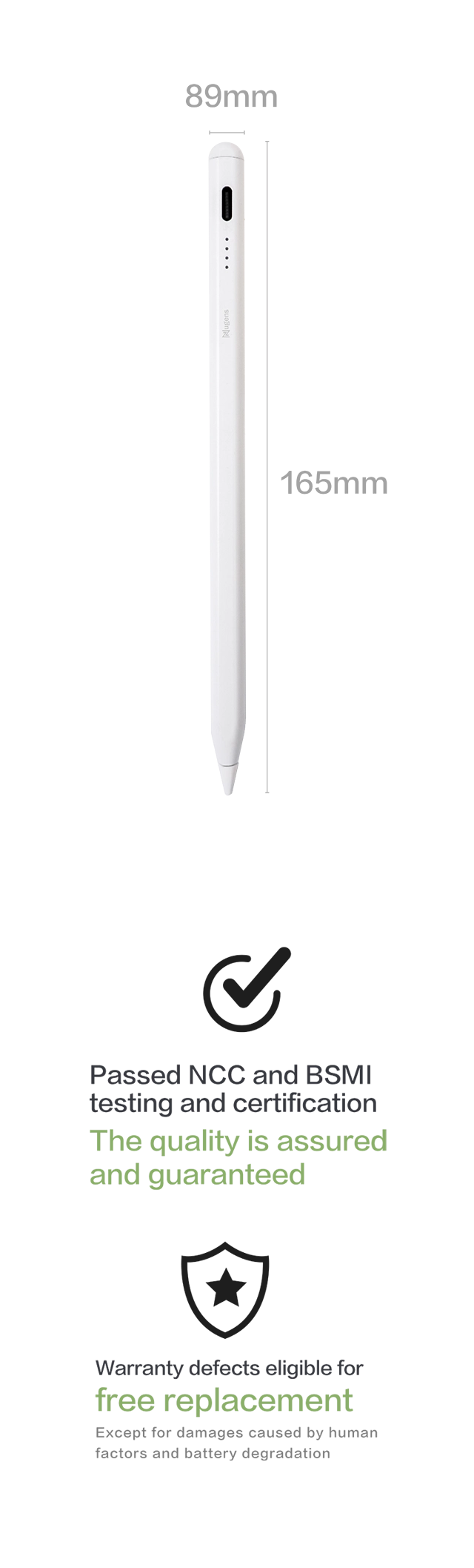Capacitive magnetic stylus size and certification(mobile version)