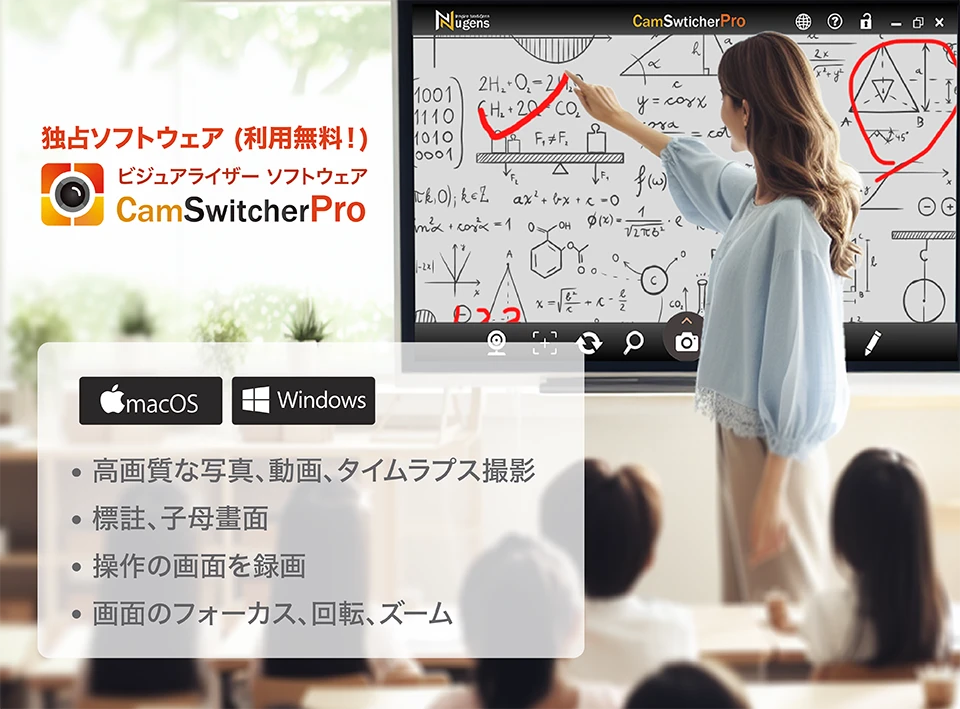 デジタルホワイトボード授業, ビジュアライザー ソフトウェア CamSwitcherPro